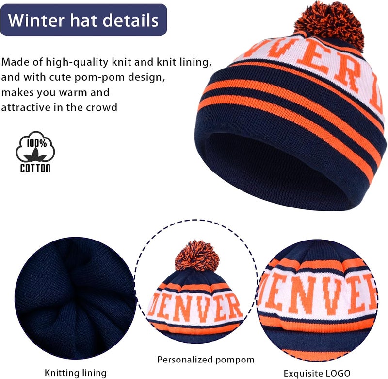 mtstaowe Vintage Classic Skull Cap Beanie Hat Cuffed Winter Hat Knit Comes with Warm Gloves Gifts for Men Women Fans - Image 2